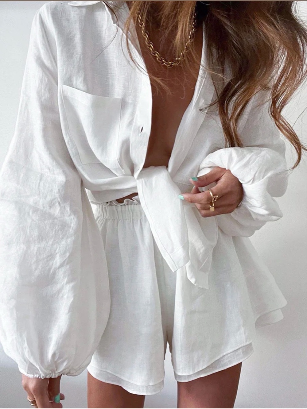 COMMENSE AEGEAN TWO PIECE DOUBLE LINED SHORTS SET S